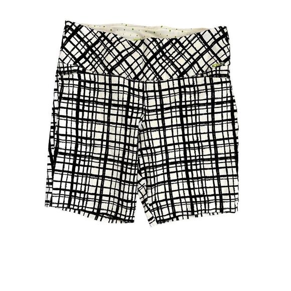 SWING Women's Check Plaid Performance Golf Shorts Black/White Size 16 - Picture 1 of 10